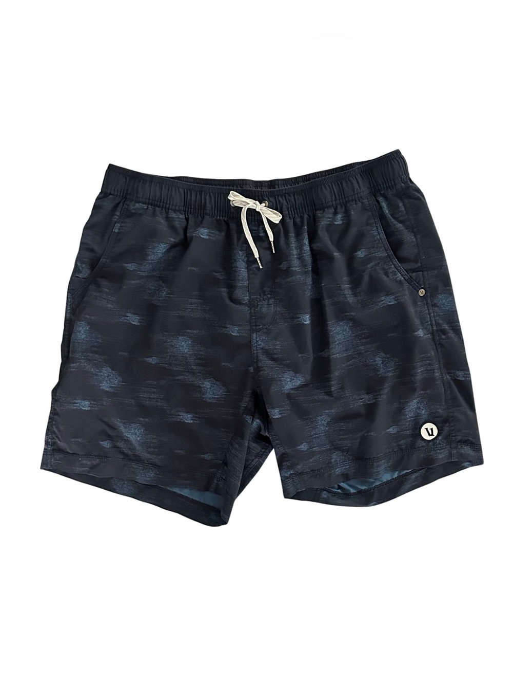 Vuori Men Kore Short V302 XXL Navy Blue Print Lined 7" Inseam Gym